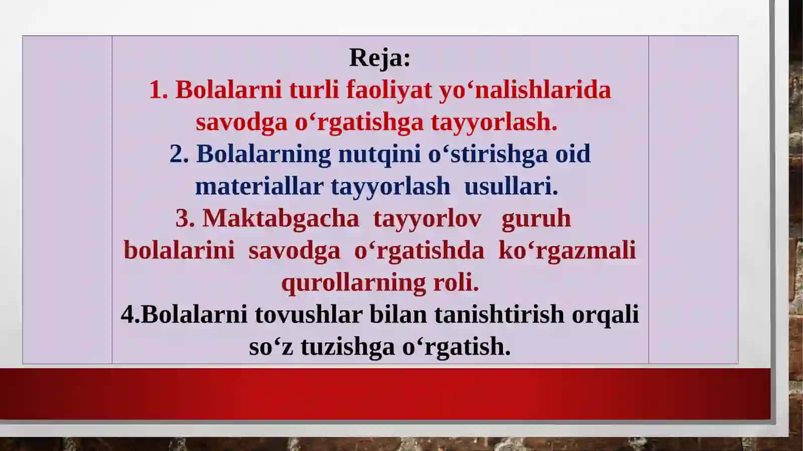 Bolalarni savodga o‘rgatishga tayyorlash metodikasi 2