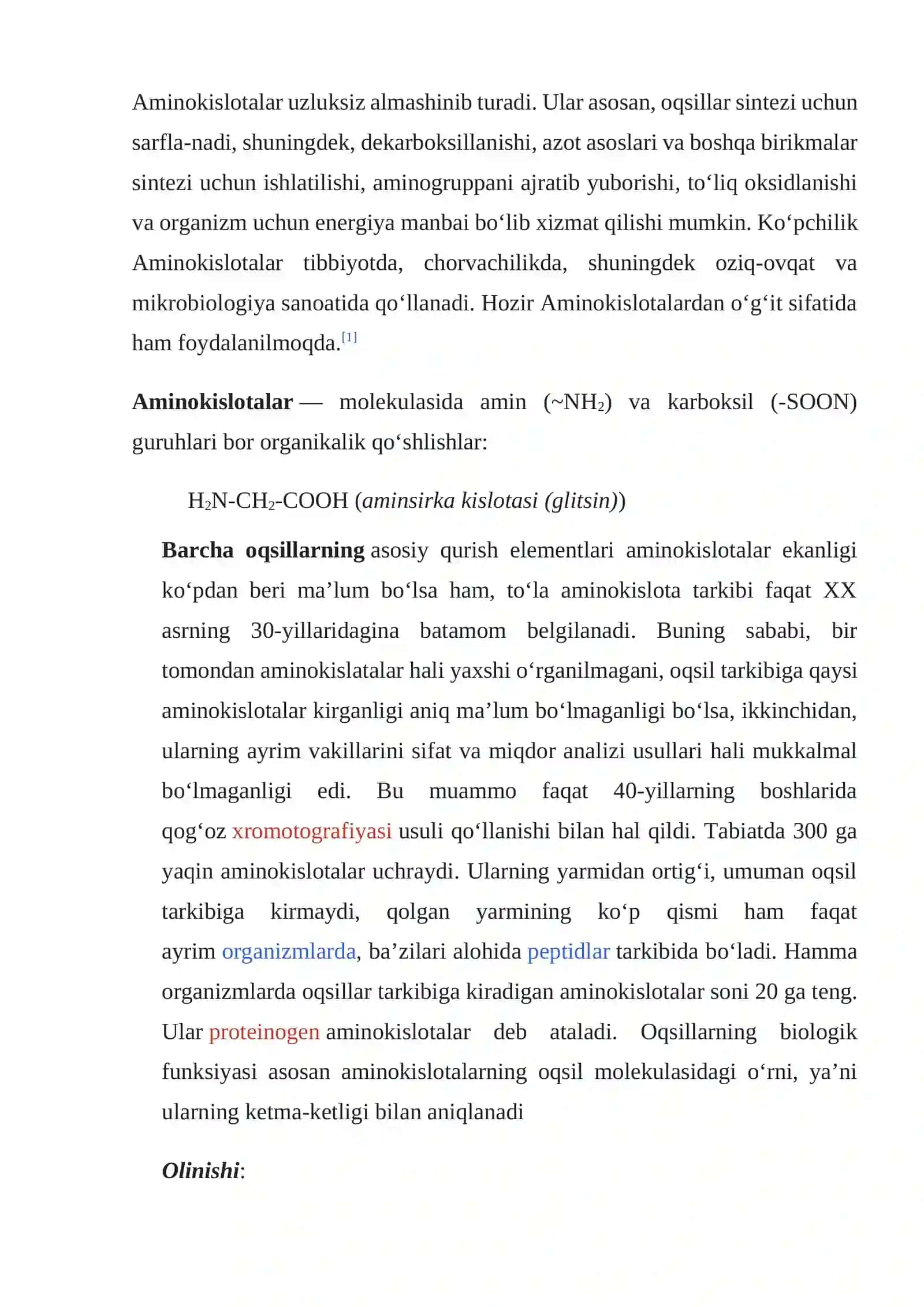 Aminokislotalar tuzulishi, xossalari va biologic vazifalari 2