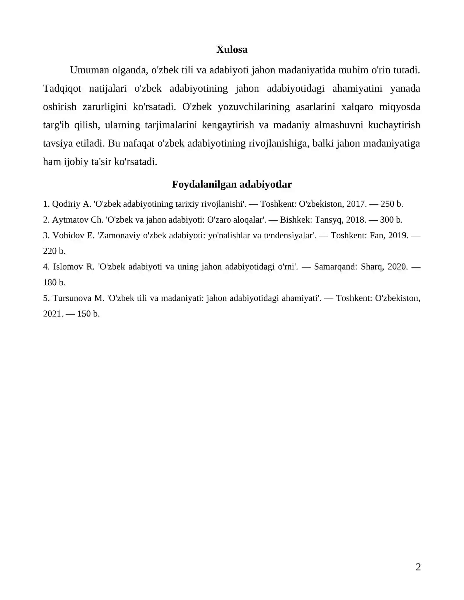 O'zbek Tili va Jahon Adabiyoti 2
