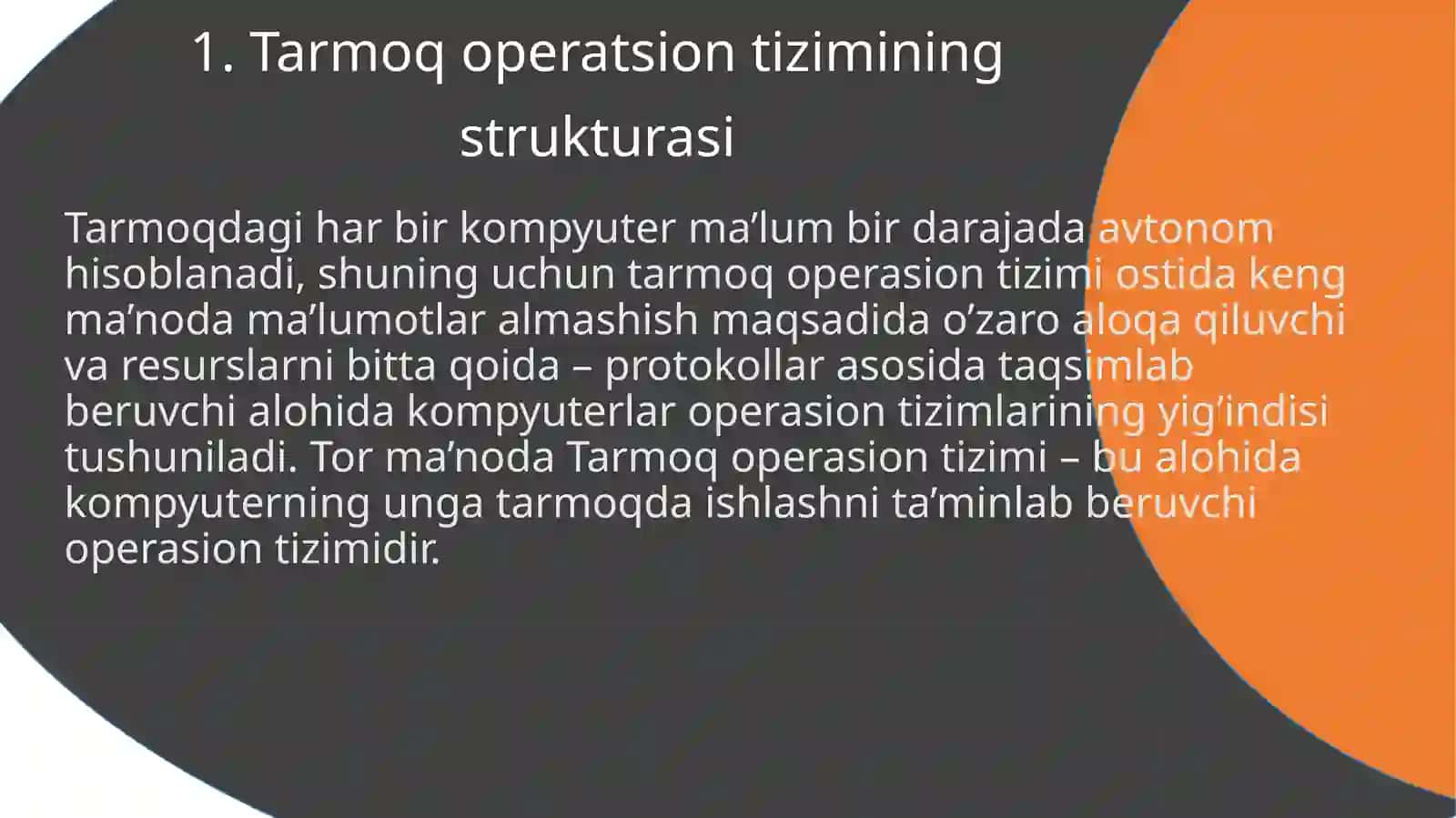 Tarmoq operatsion tizimlarining strukturasi 2