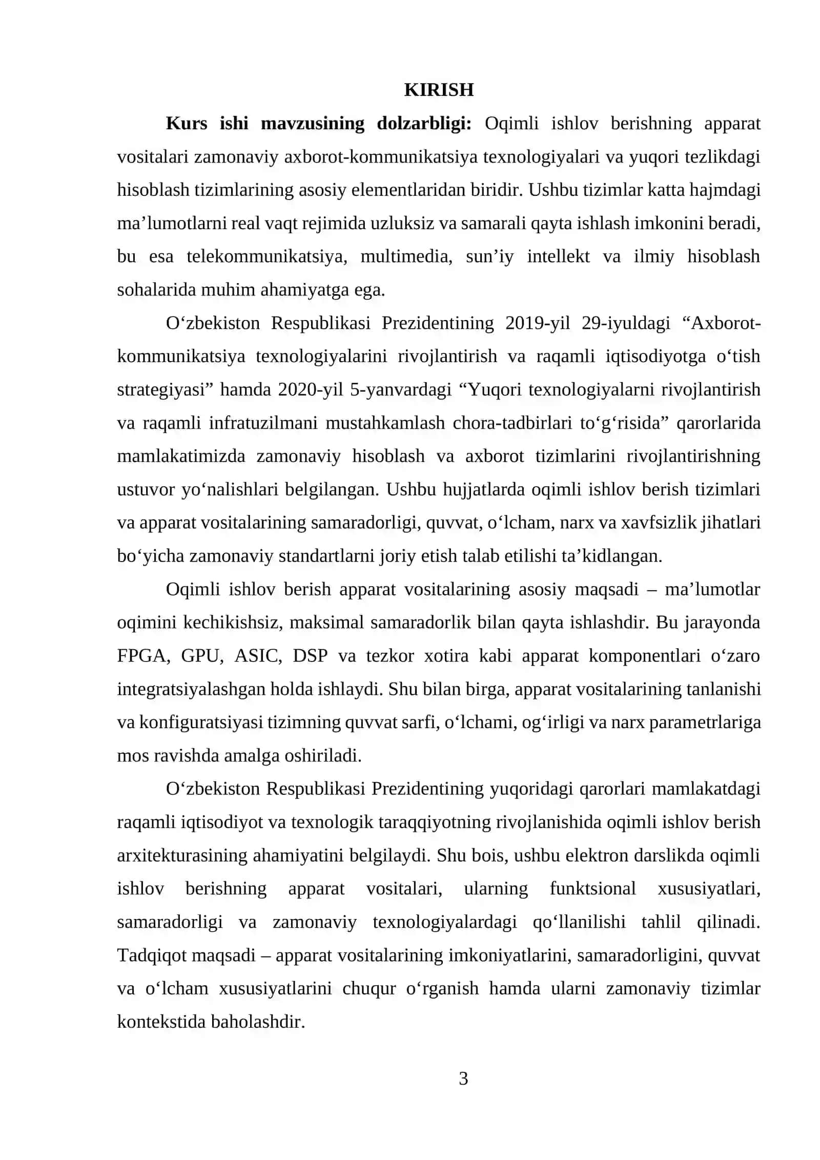 Oqimli ishlov berishning apparat vositalari 2
