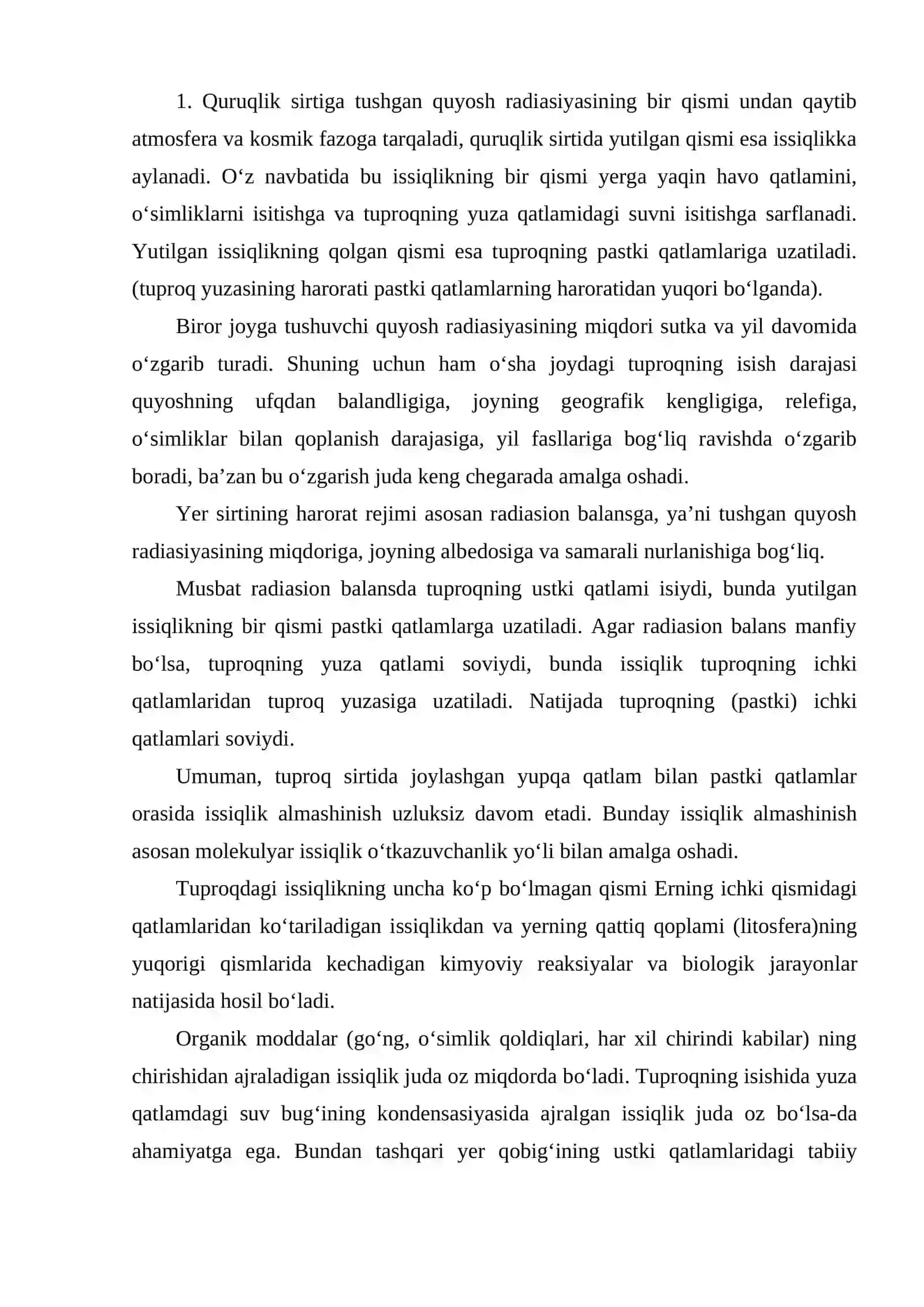 Yer sirtining issiqlik rejimi 2