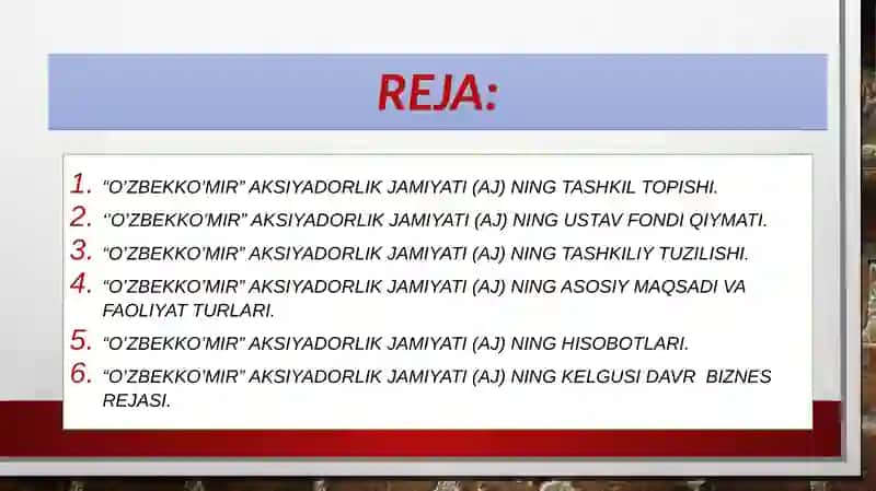 "O’zbekko’mir" aksiyadorlik jamiyati 2