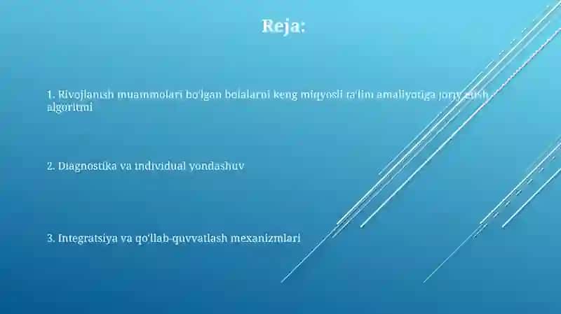 Rivojlanishida muammosi boʻlgan bolalarning keng ta'limiy amaliyotga joriy etish algoritmi 2