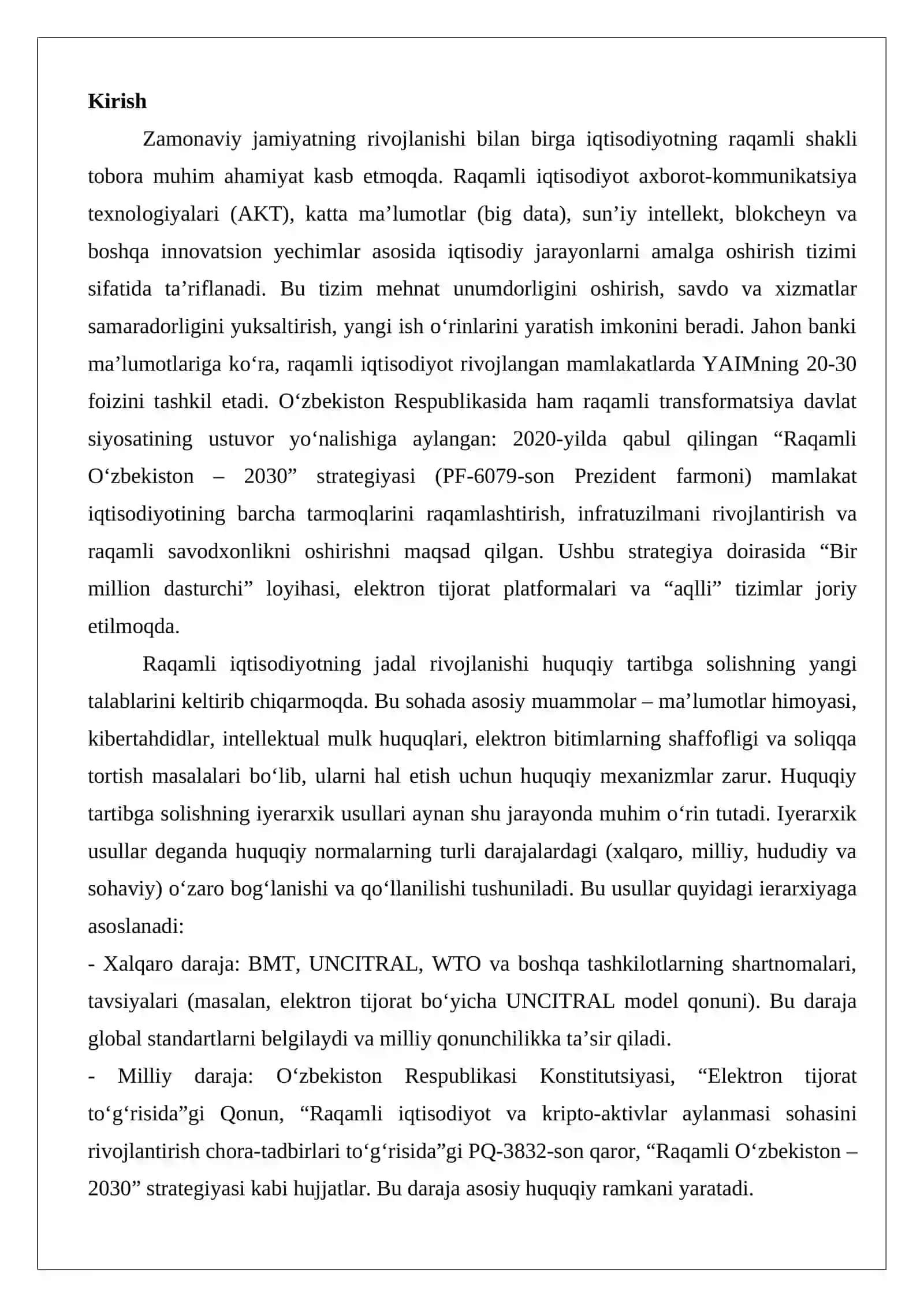 Raqamli iqtisodiyotni huquqiy tartibga solishning iyerarxik usullari 2