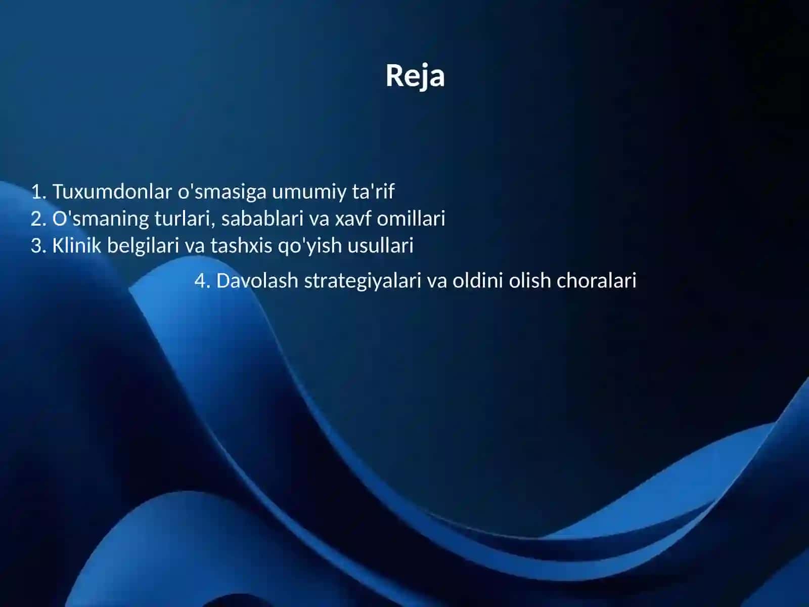 Ayollar reproduktiv a'zolari o'smalari: Tuxumdonlar o'smasi 2