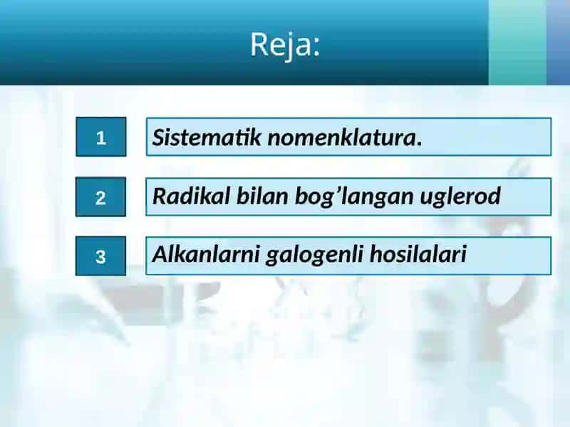 Alkanlarning xalqaro nomenklatura bo'yicha nomlanishi 2