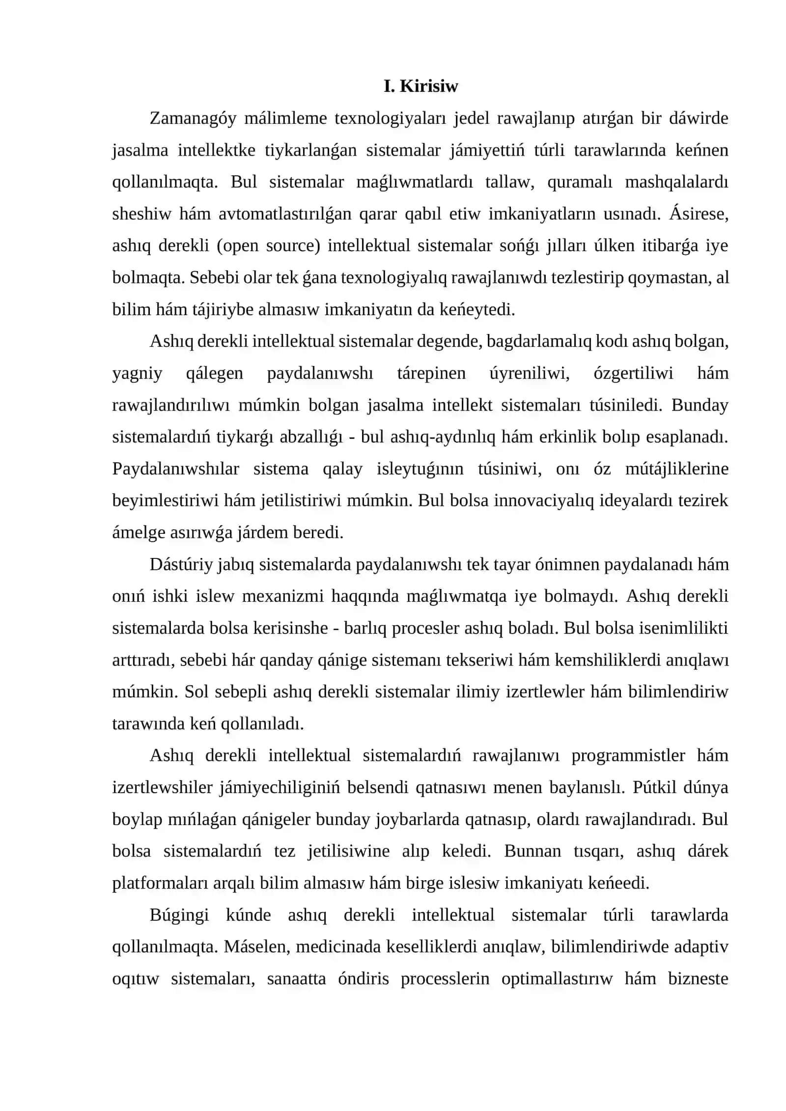 Ashıq derekli (open source) intellektual sistemalar 2