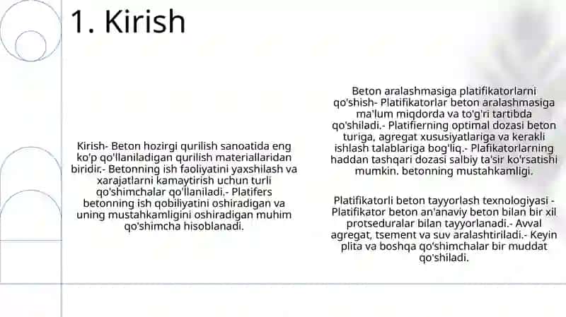 Beton Qorishmasi Tarkibiga Platifikatorlar QoʻShish Va Uni Tayyorlash Texnologiyasi 2