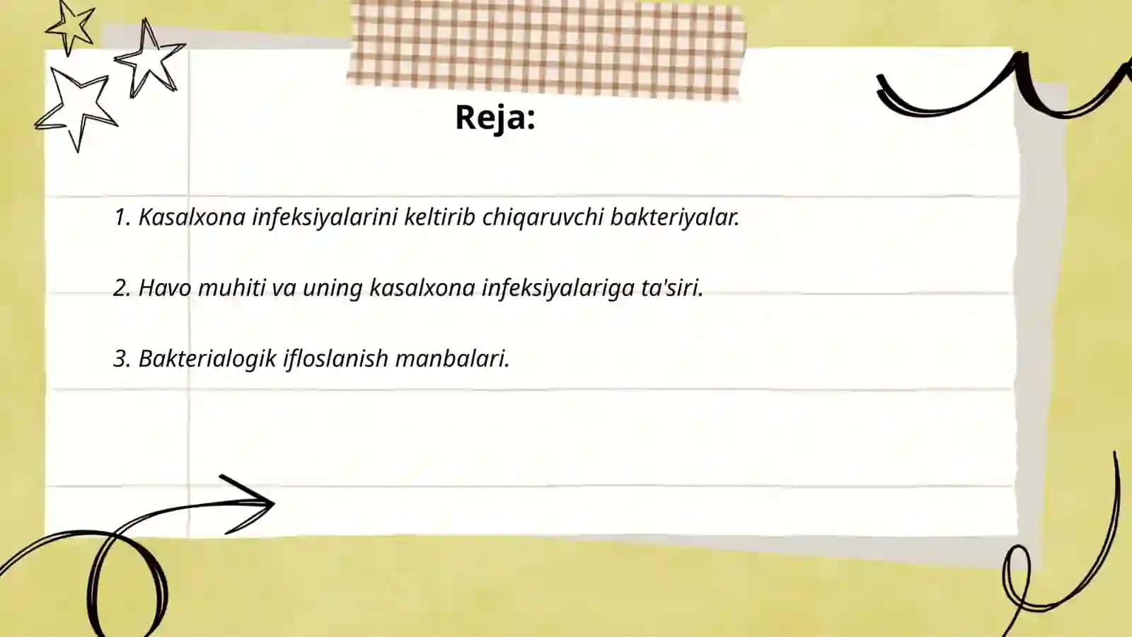 Kasalxona ichki infeksiyalarini kelib chiqishi uchun havo muhitining bakterialogik ifloslanganligining ahamiyati 2