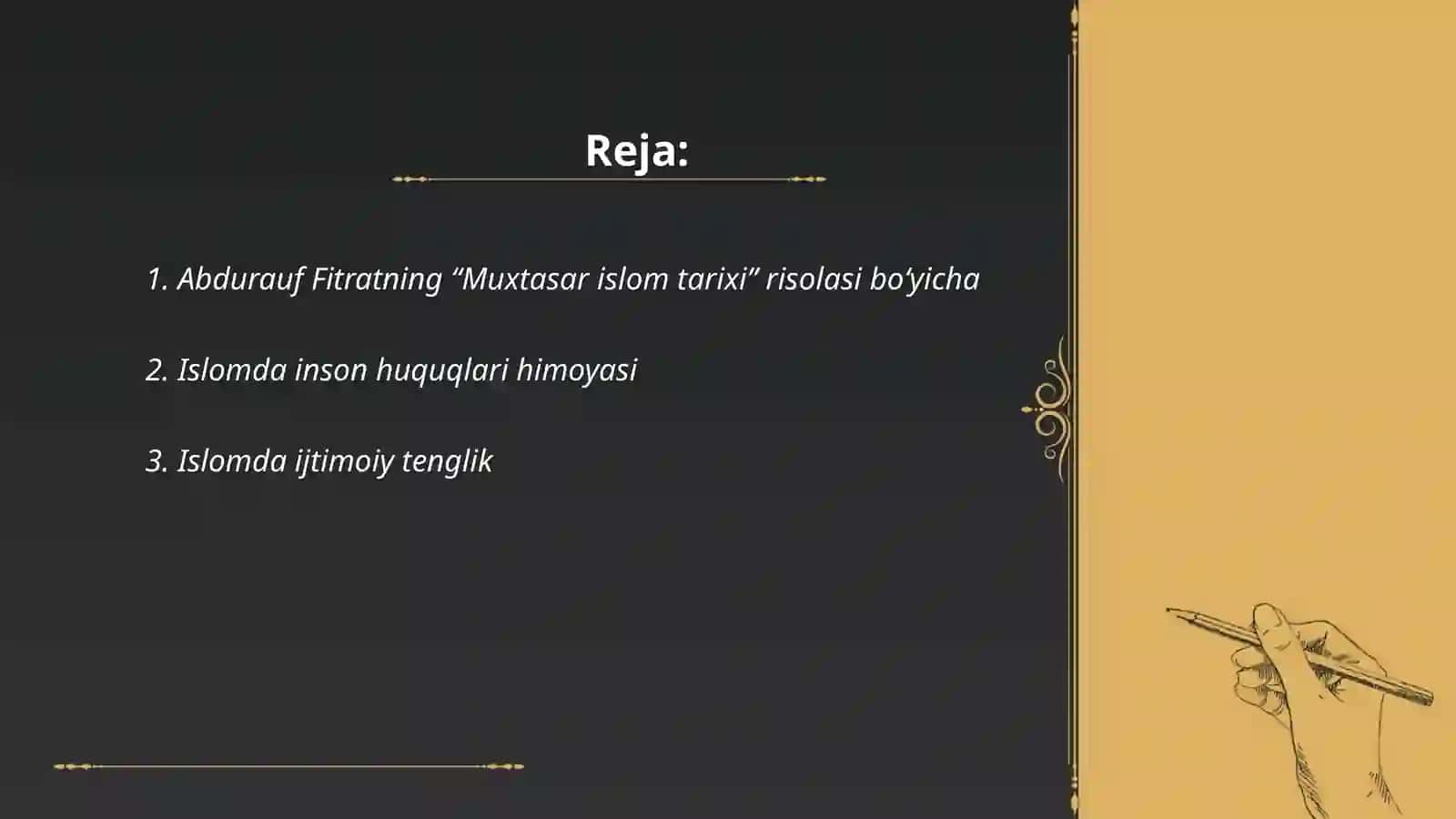 Abdulrauf Fitratning "Muxtasar islom tarixi" risolasi 2