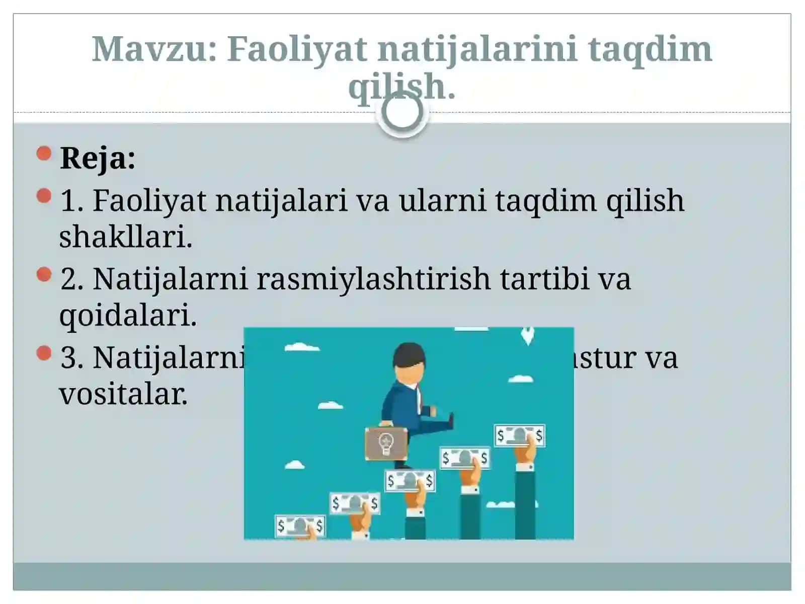Faoliyat natijalarini taqdim qilish 2