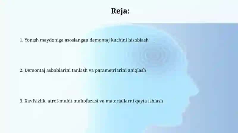 Xavfli ishlab chiqish obyekti demontaj kuchini hisoblash 2