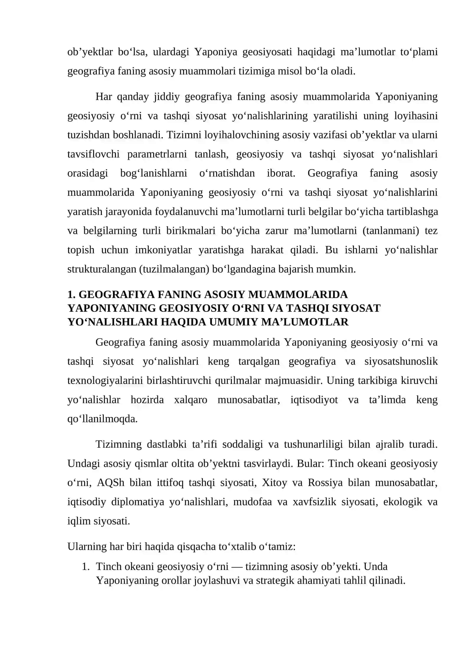 GEOGRAFIYA FANING ASOSIY MUAMMOLARIDA YAPONIYANING GEOSIYOSIY O‘RNI VA TASHQI SIYOSAT YO‘NALISHLARI 2