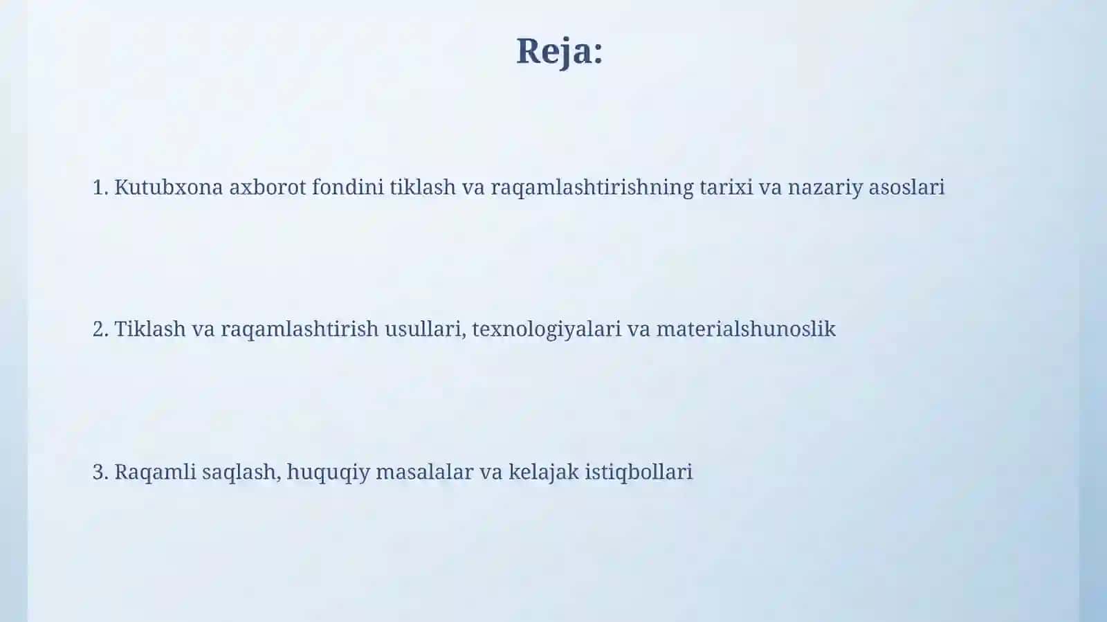 Kutubxona axborot fondini tiklash va raqamlashtirish tarixi va nazariy asoslari 2