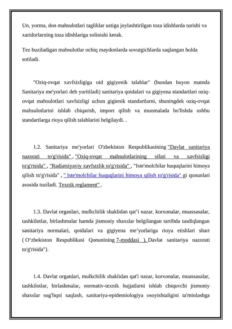 Dehqon bozorlariga qo‘yilgan gigiyenik talablar 2