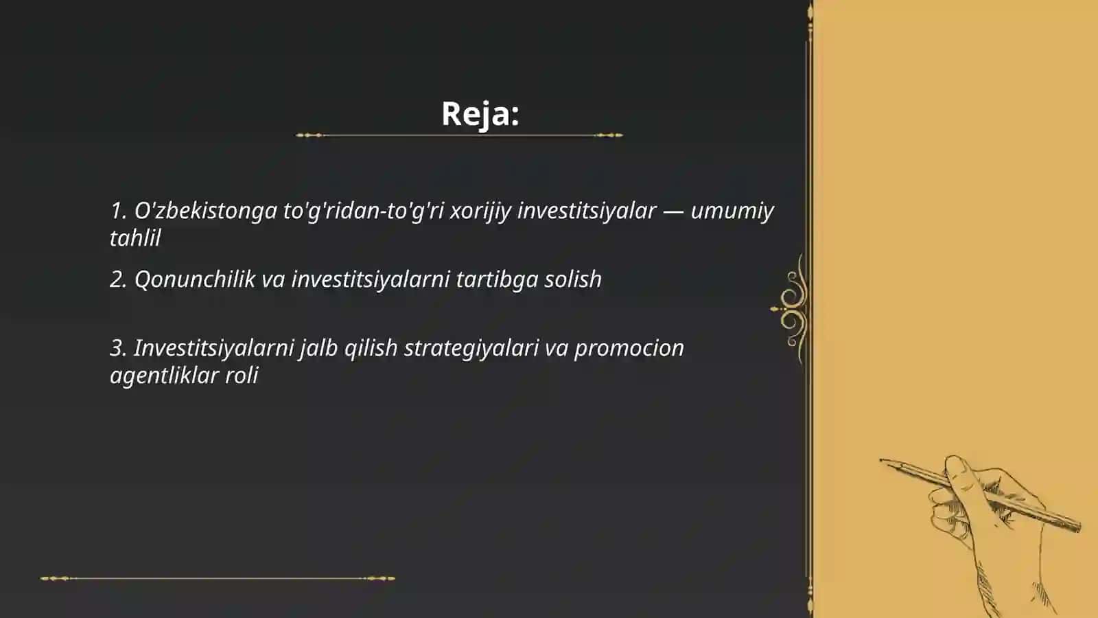 O'zbekistonga to'g'ridan-to'g'ri xorijiy investitsiyalar 2