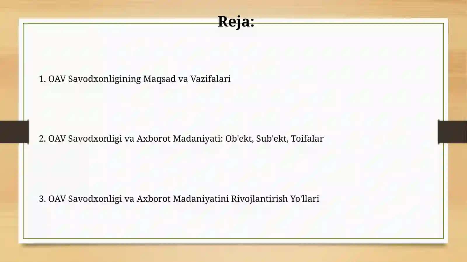 OAV Savodxonligining Maqsad va Vazifalari 2