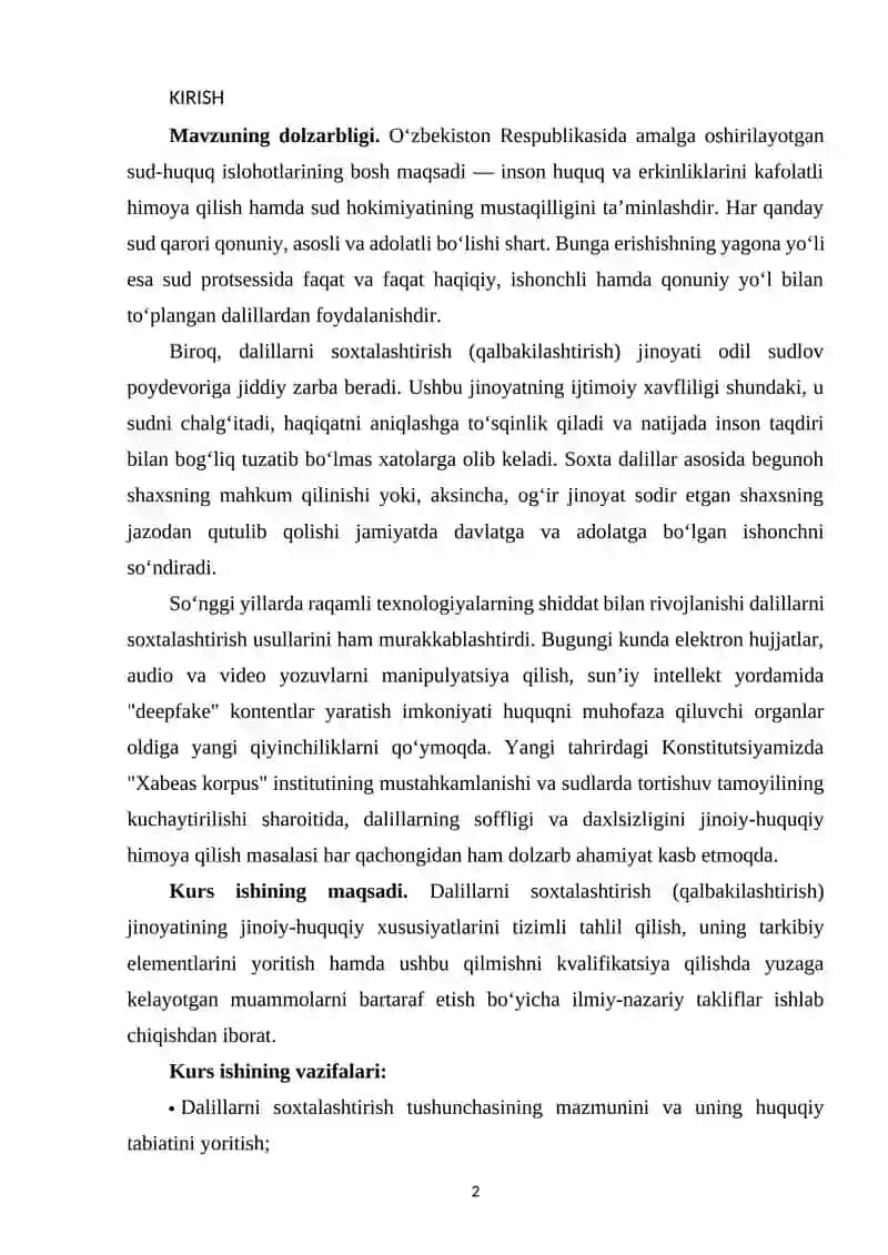 DALILLARNI SOXTALASHTIRISHNING (QALBAKILASHTIRISHNING) JINOIY-HUQUQIY XUSUSIYATLARI 2