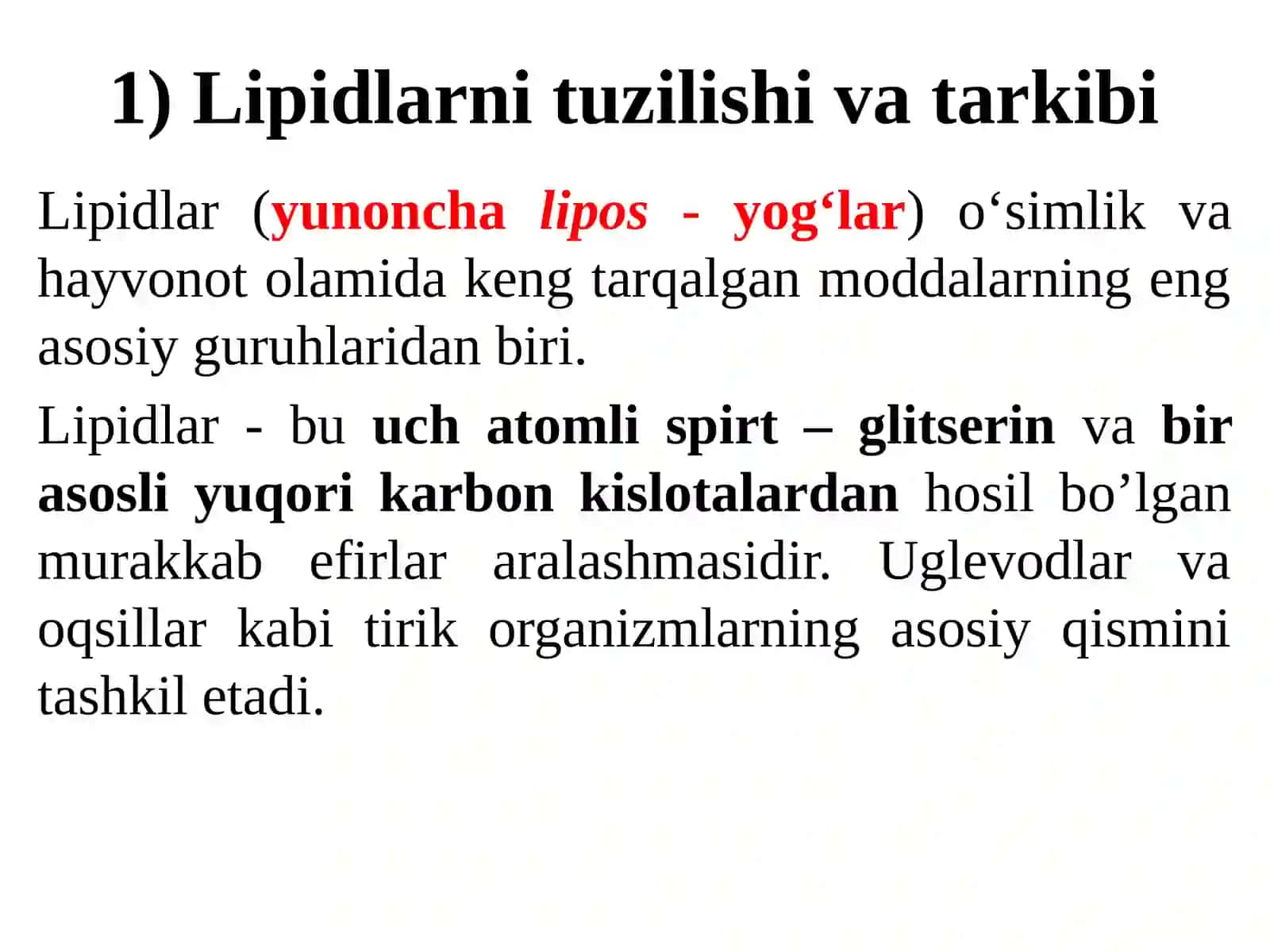 Oziq-ovqat lipidlari (yog‘lar va moylar) va ularning xususiyati 2
