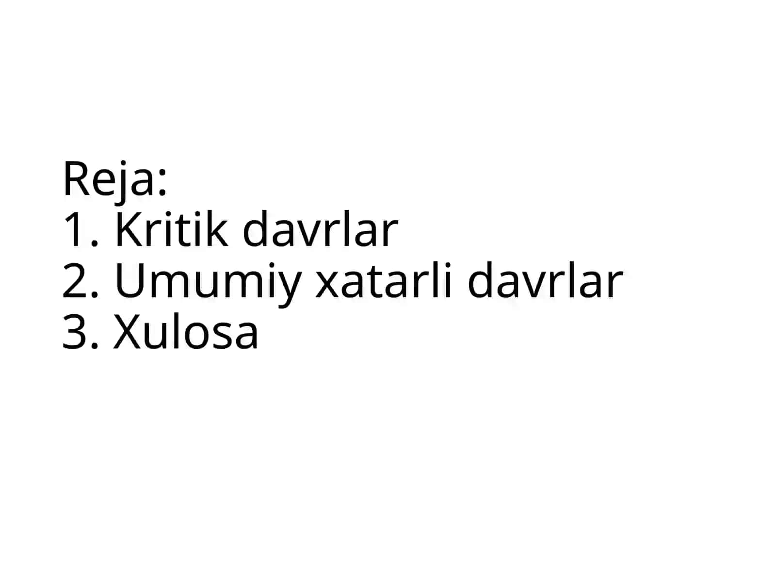 Ona qornida rivojlanish patologiyasi xatarli davrlar va ularning ahamiyati 2