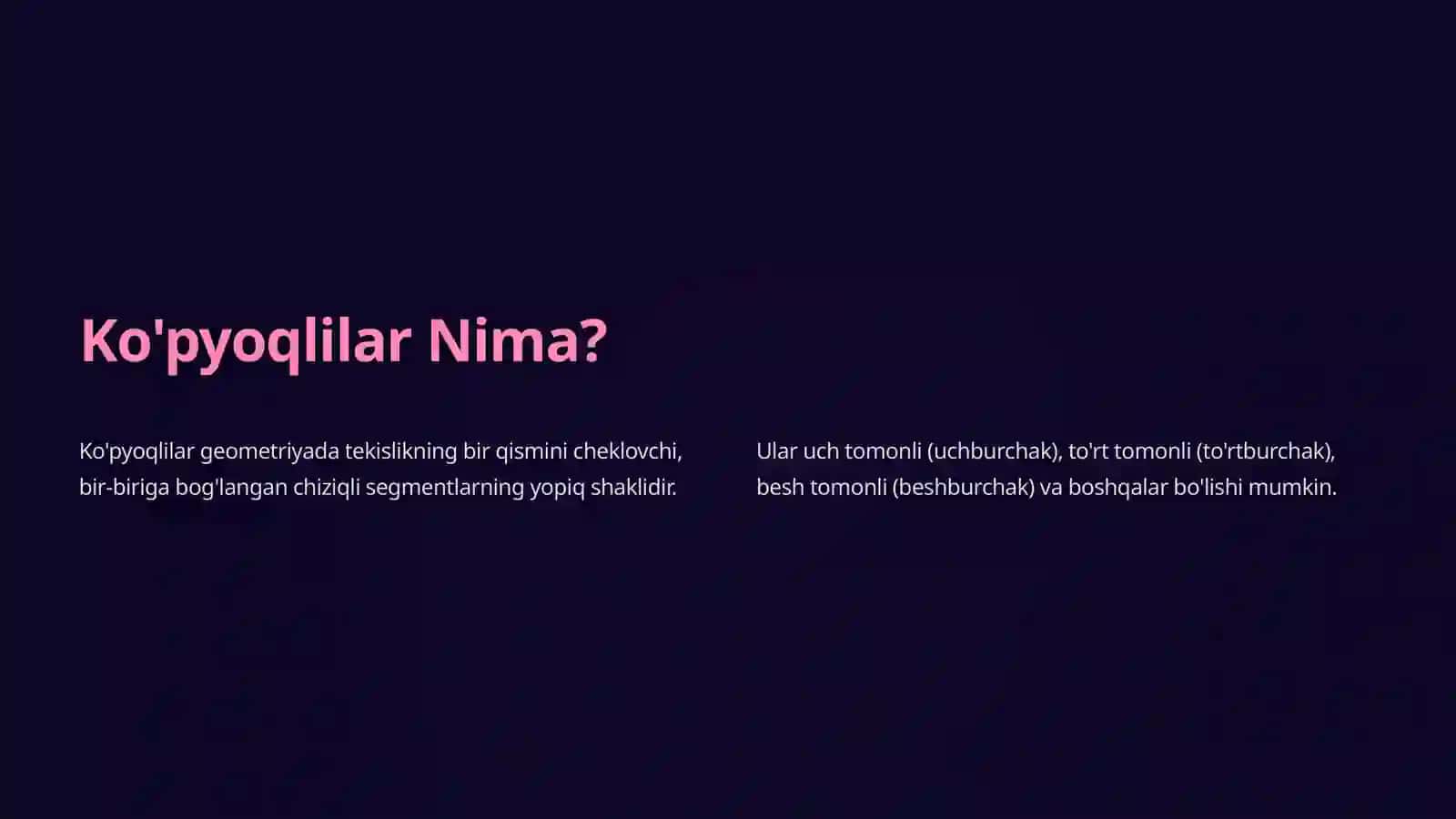 Ko'pyoqlilar va Aylanma Jismlar 2