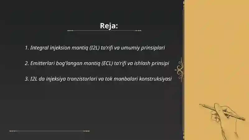 Integral injeksion mantiq. Emitterlari bog'langan mantiq 2