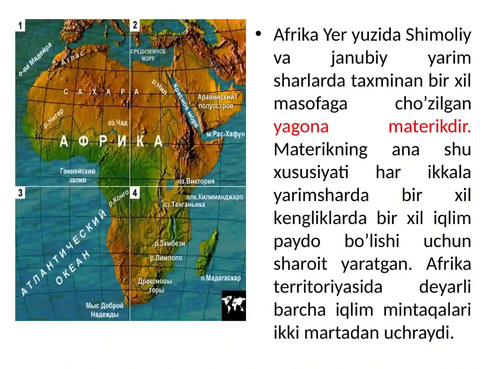 Afrikaning iqlimi, ichki suvlari, tuproqlari, organik dunyosi 2