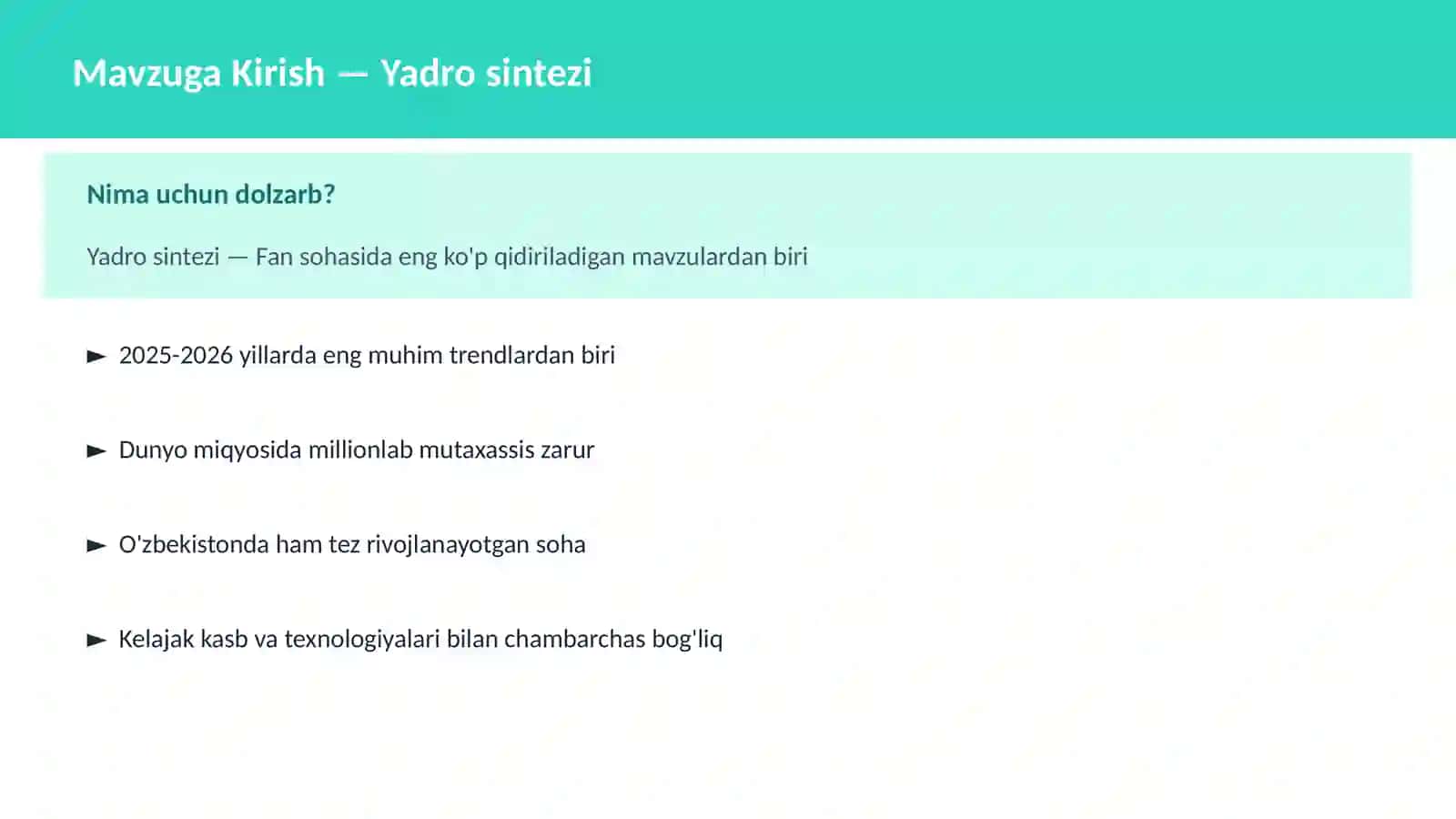 Yadro sintezi 2