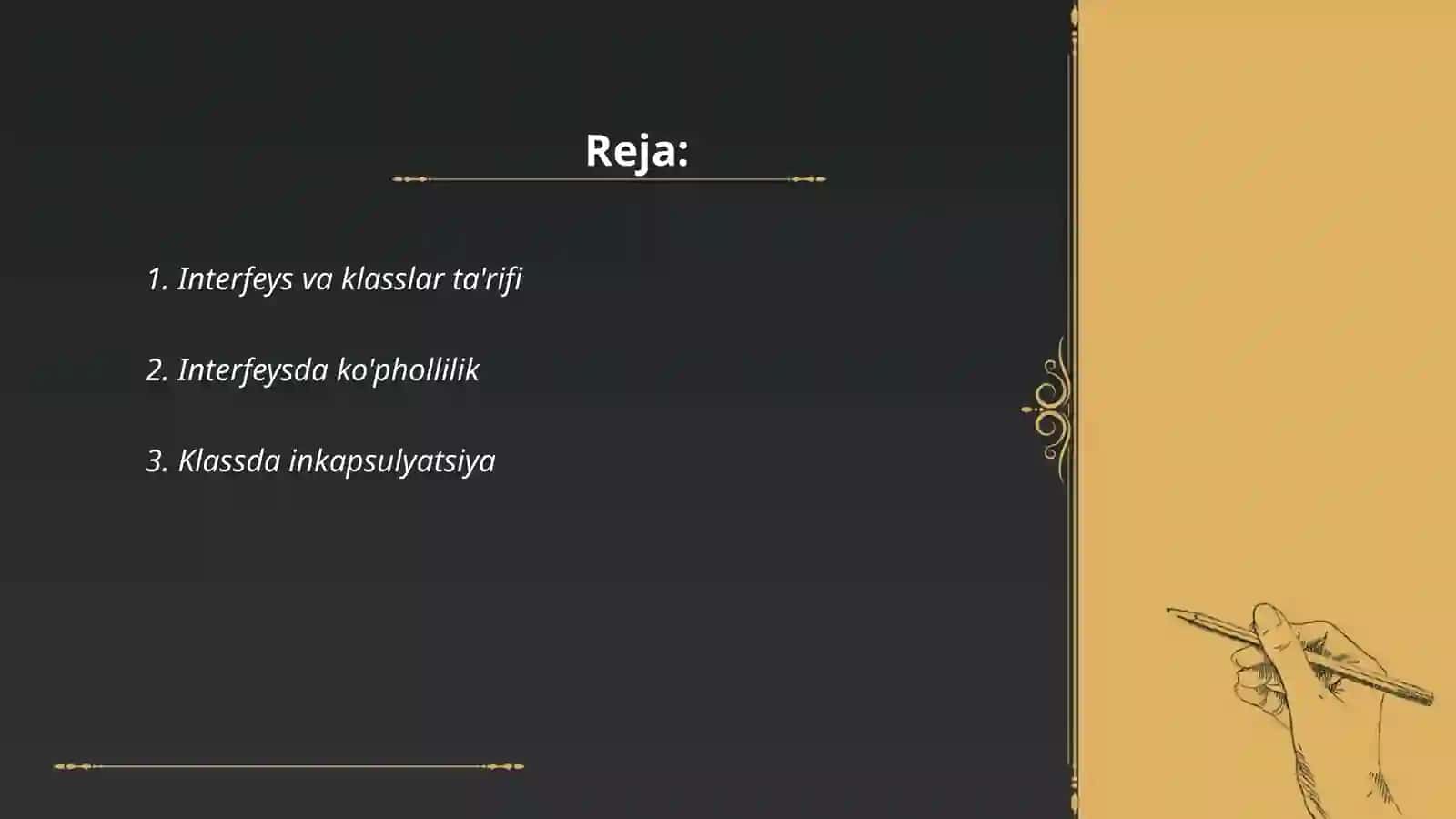 Interfeys va klasslar dasturiy ta'minotida 2