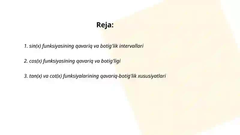triganametrik funksiyaning qavariq va botig'ligi 2