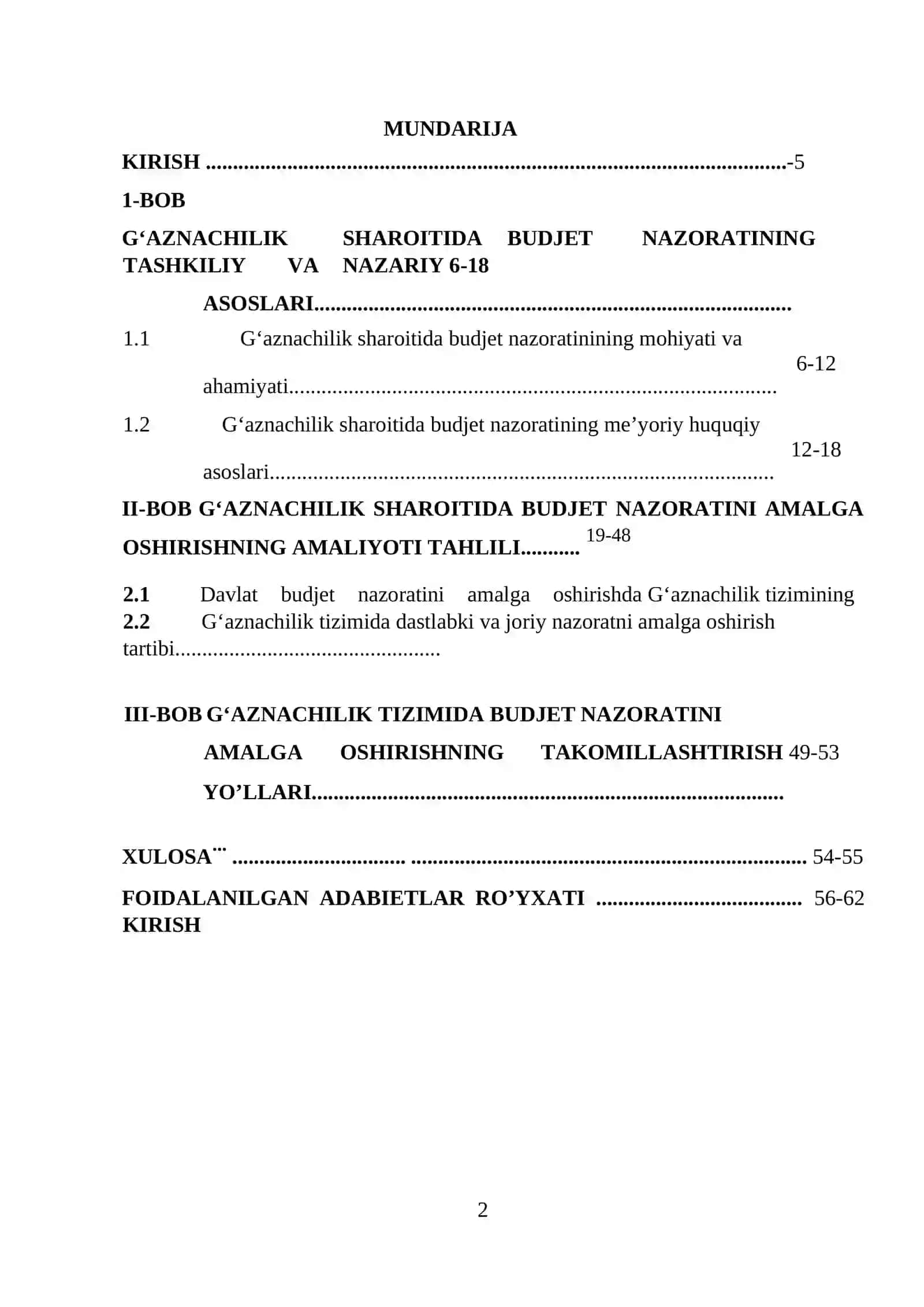G’aznachilik tizimida budjet nazoratining mohiyati, shakllari va ular taraqqiyotining hozirgi zamon muammolari 2