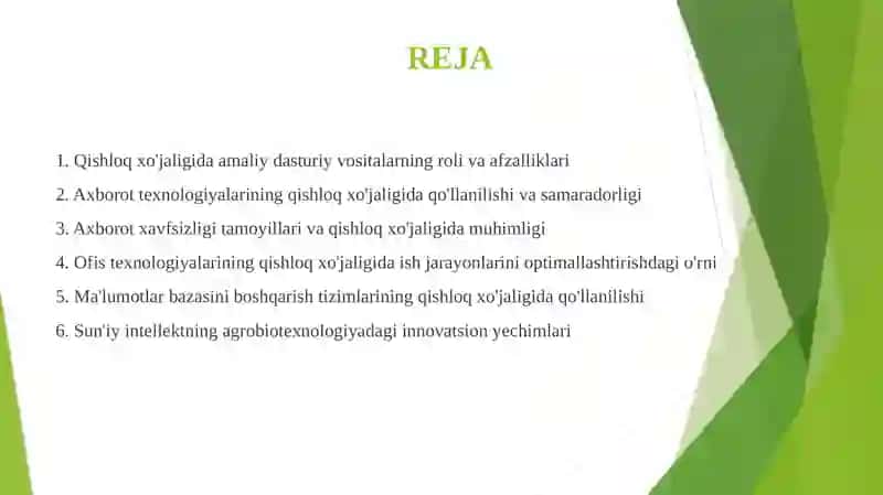 Qishloq xo'jaligida amaliy dasturiy vositalarning roli va afzalliklari 2