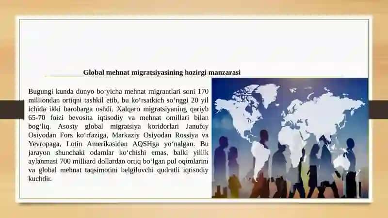 Ishchi kuchi migratsiyasining global sabablari va iqtisodiy omillari 2