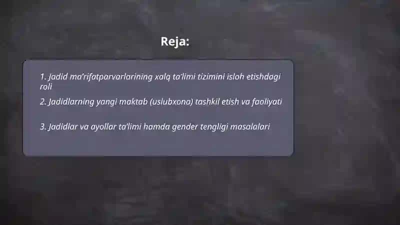 Jadid maʼrifatparvarlarining oʻlka ijtimoiy - maʼnaviy hayotida tutgan oʻrni 2