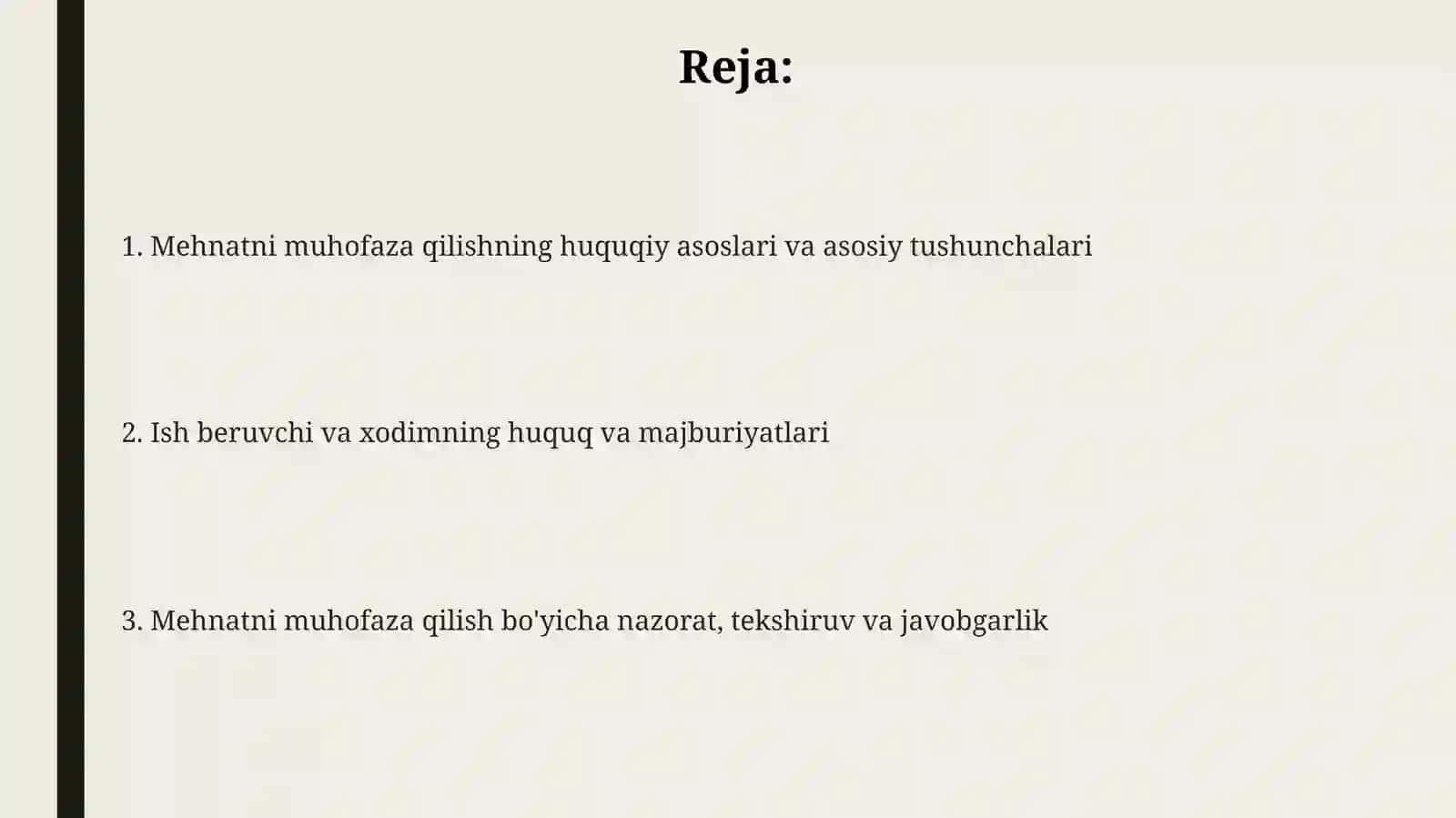 Mehnatni muhofaza qilishning qonuniy xuquqiy asoslari 2