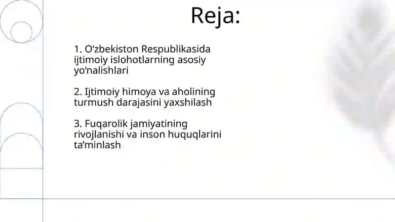 O'zbekiston Respublikasida ijtimoiy sohadagi islohotlar 2