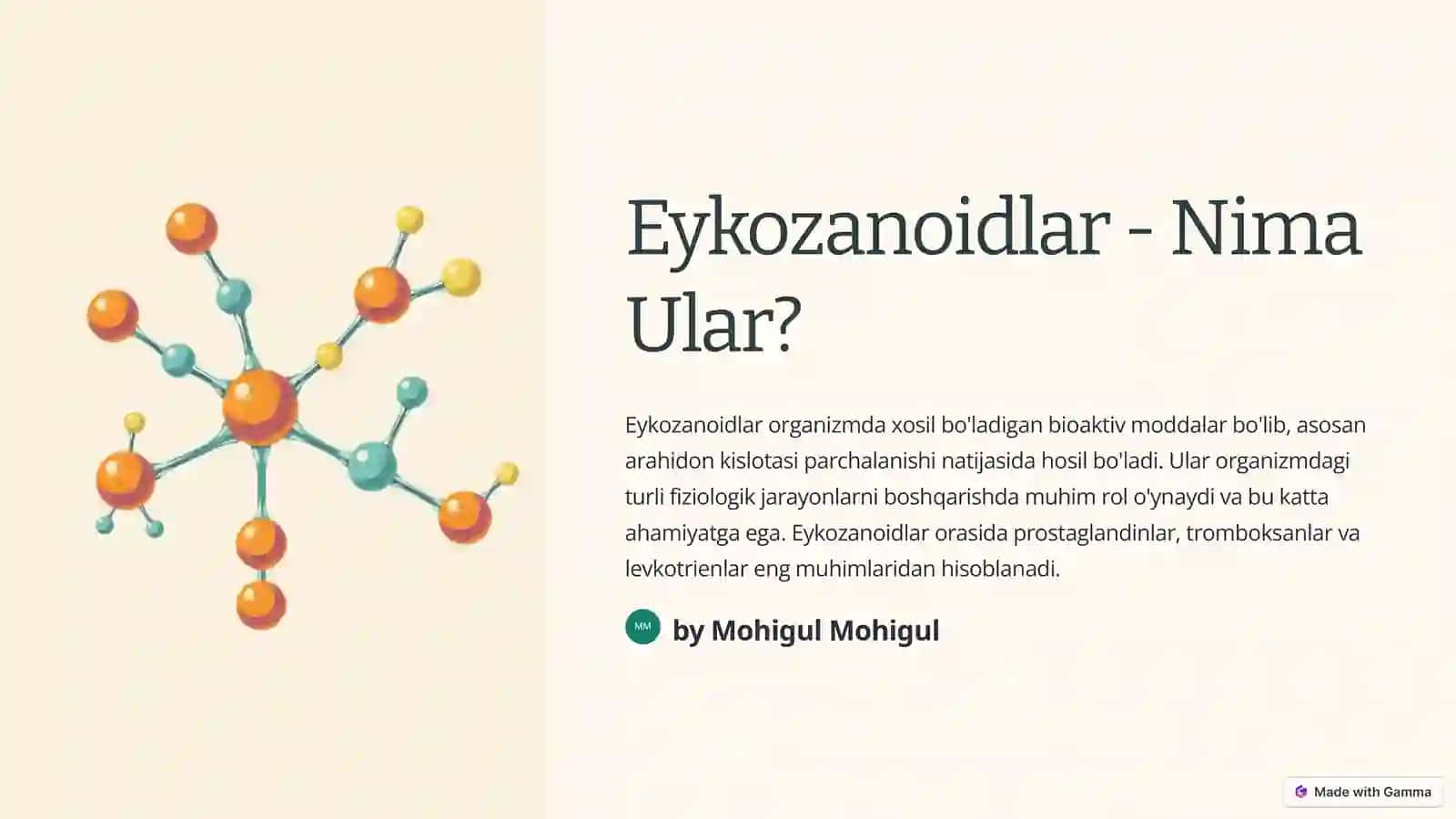 Eykozanoidlarhosil bo‘lish mexanizmi, turlari, ta‘siri 2