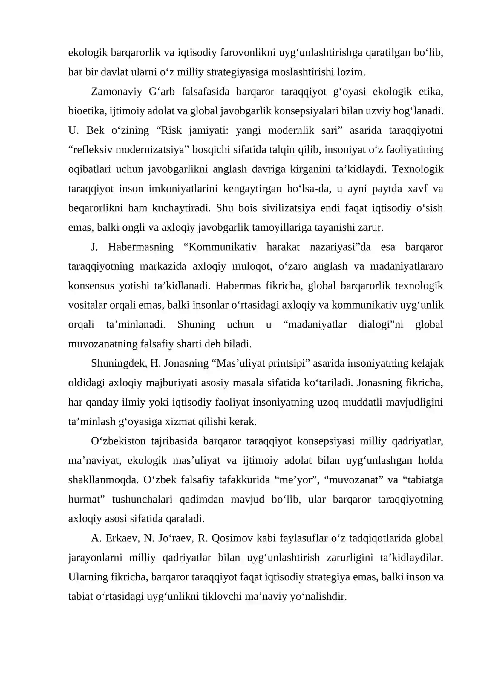 Global jarayonlar va barqaror taraqqiyot falsafasi 2