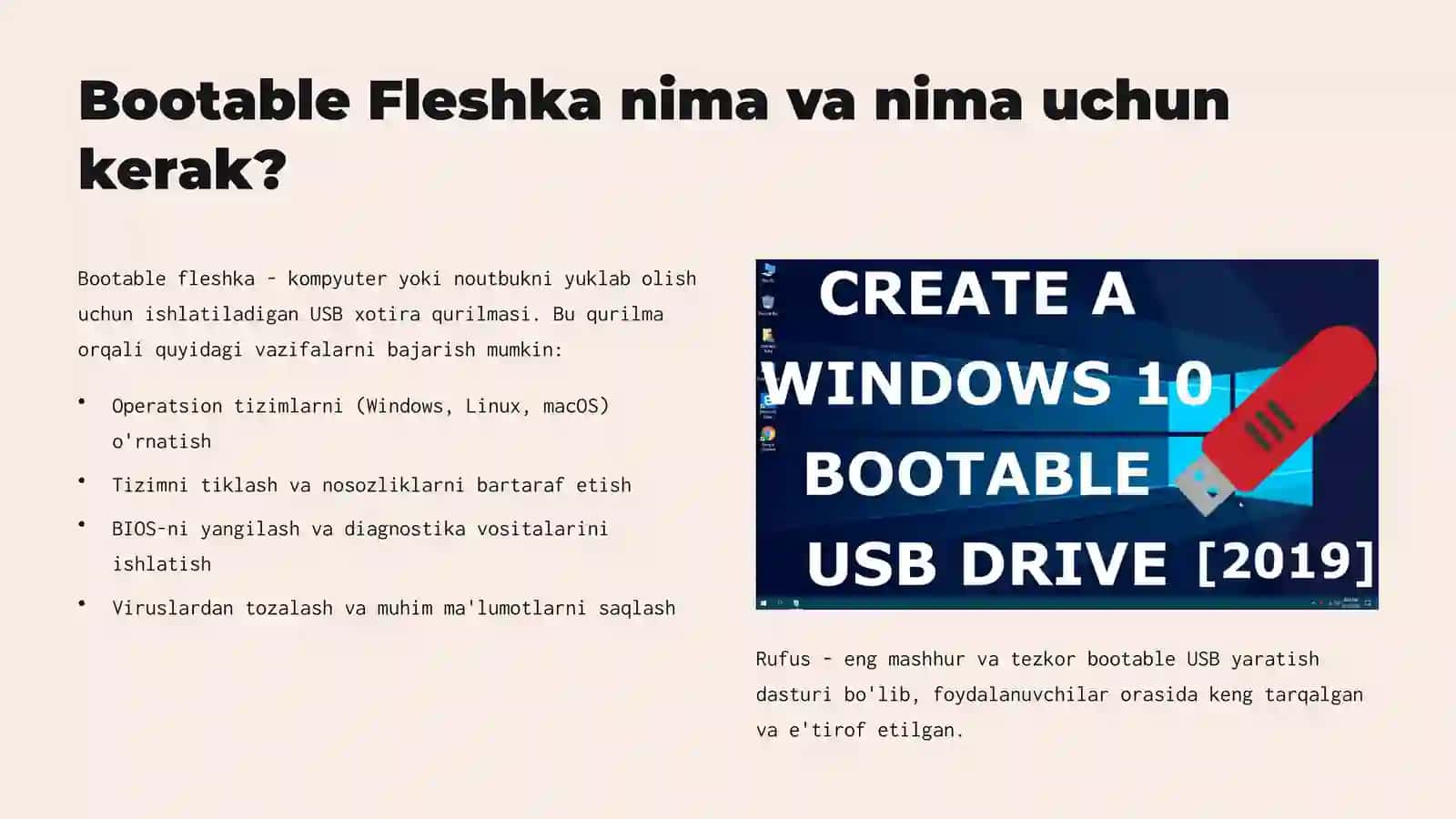 Rufus orqali Bootable Fleshka Yaratish va Muqobil Dasturlar 2