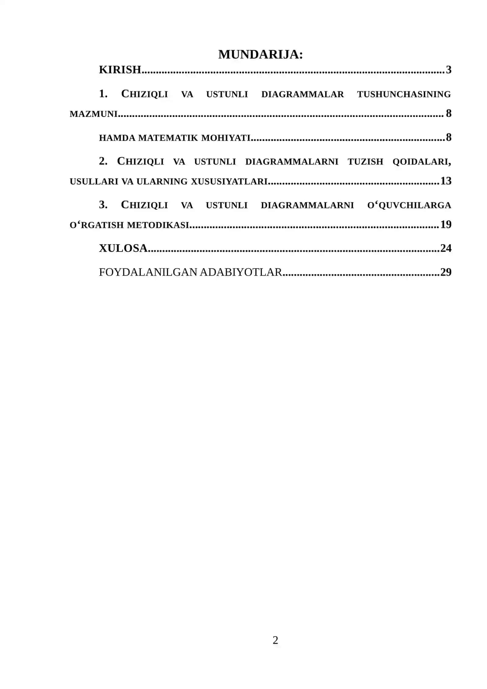 CHIZIQLI VA USTUNLI DIAGRAMMALARNI O'RGATISH METODIKASI 2