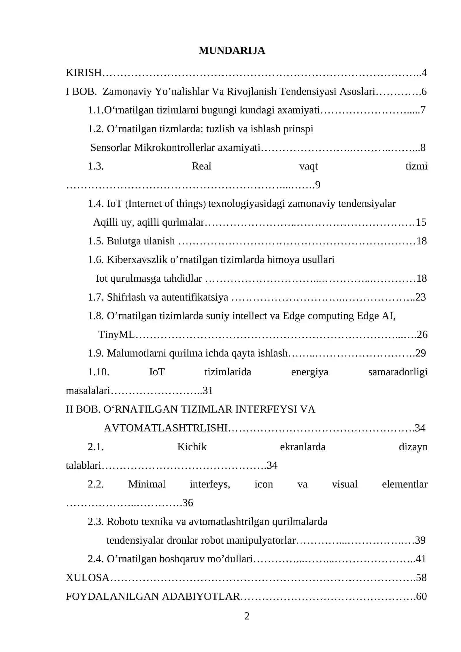 Zamonaviy Yo'nalishlar Va Rivojlanish Tendensiyasi KURS ISHI 2