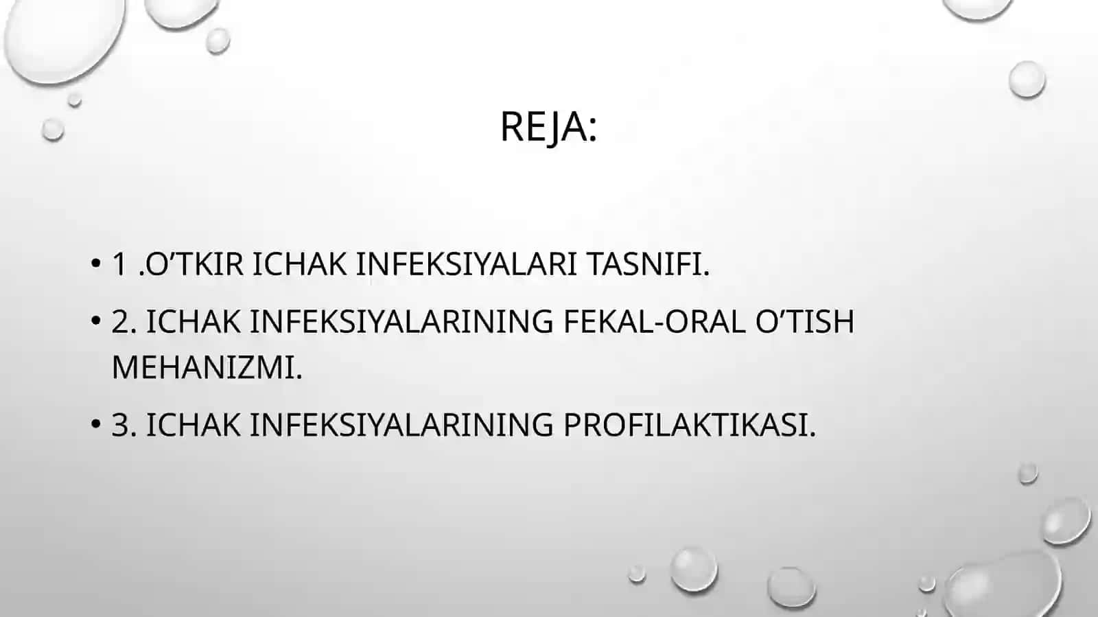 O'tkir ichak infeksiyalari epidemiologiyasi va profilaktikasi 2