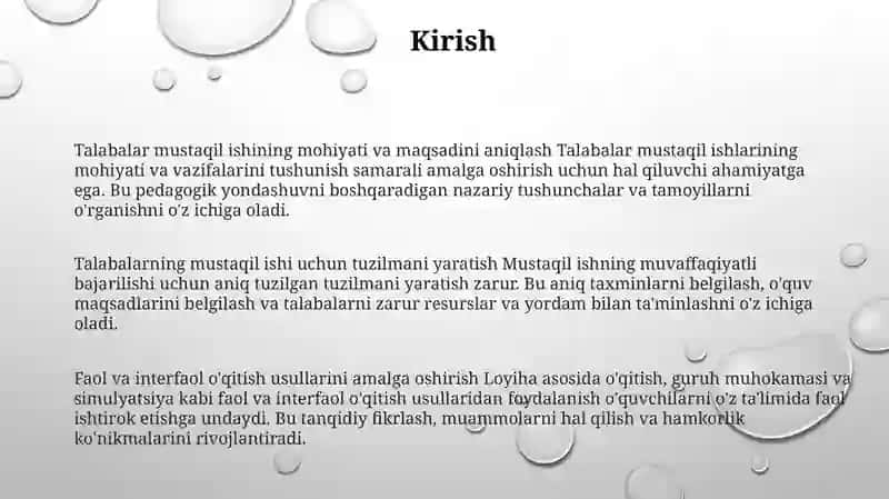 Talabalarning Mustaqil Ishlarini Tashkil Etish 2