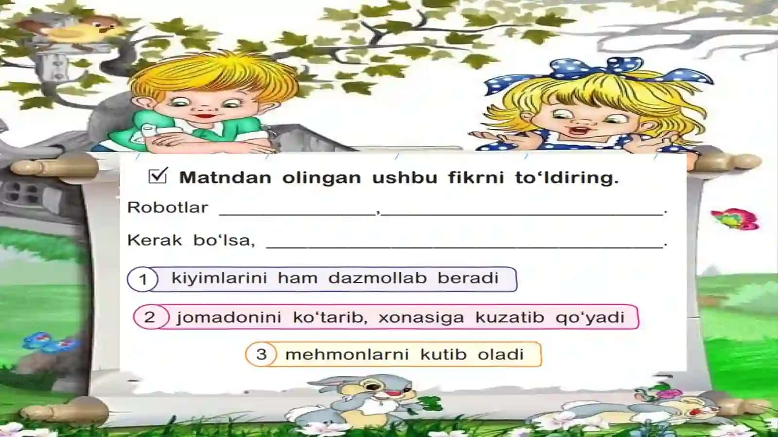 Matn asosida berilgan topshiriqlarni bajaring 2