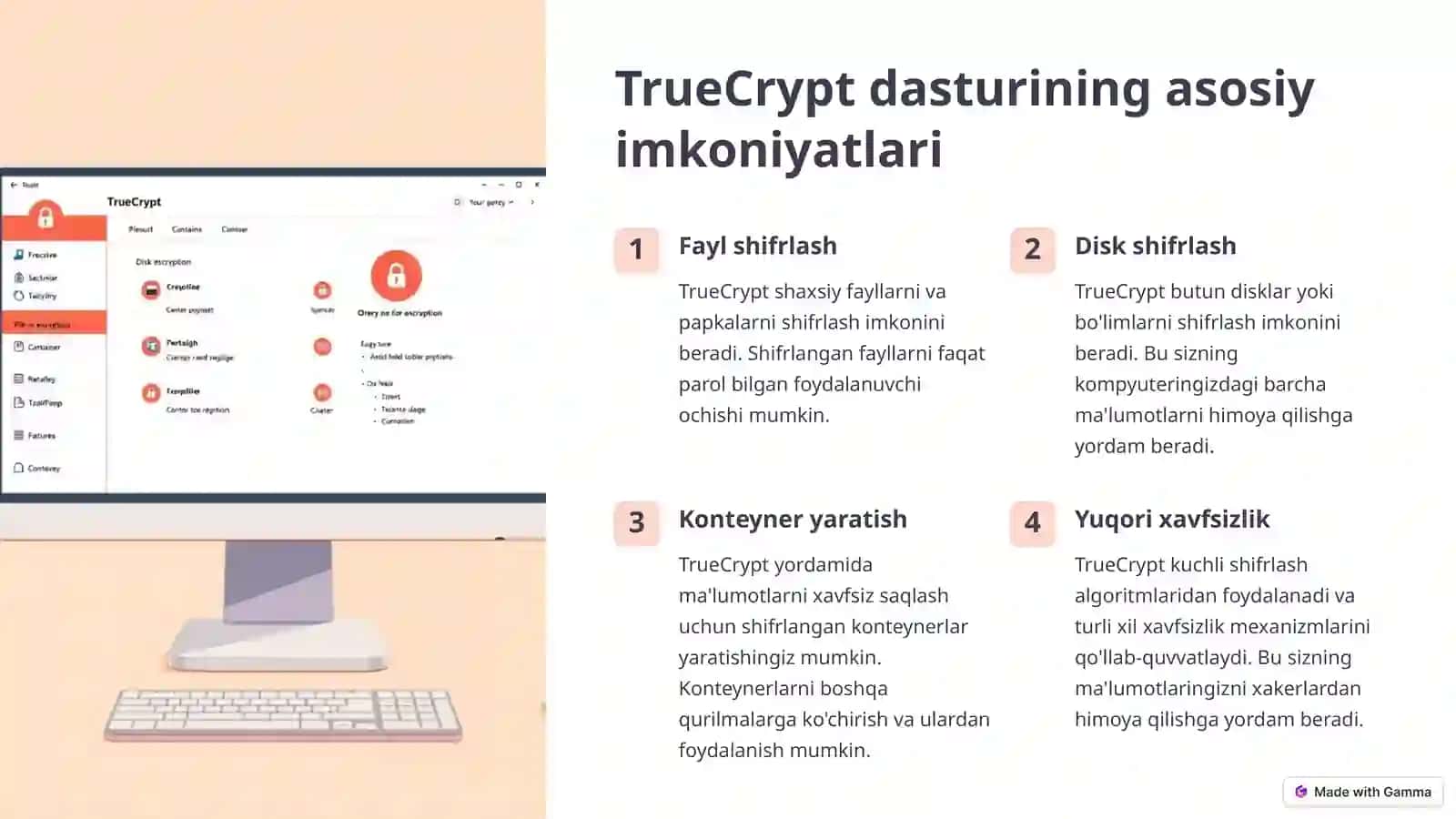 TrueCrypt dasturi haqida umumiy ma'lumot 2