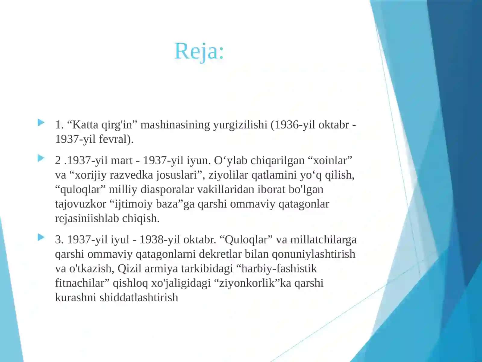 1937-1938. Katta qirgʻinsiyosati 2