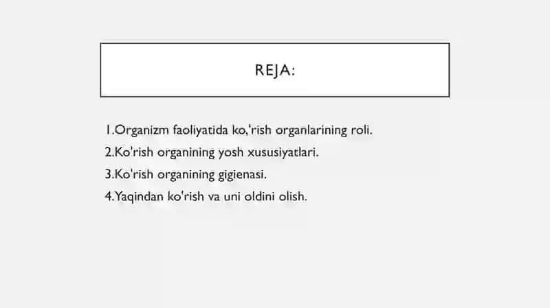 KO’RISH ORGANINING YOSH XUSUSIYATLARI 2
