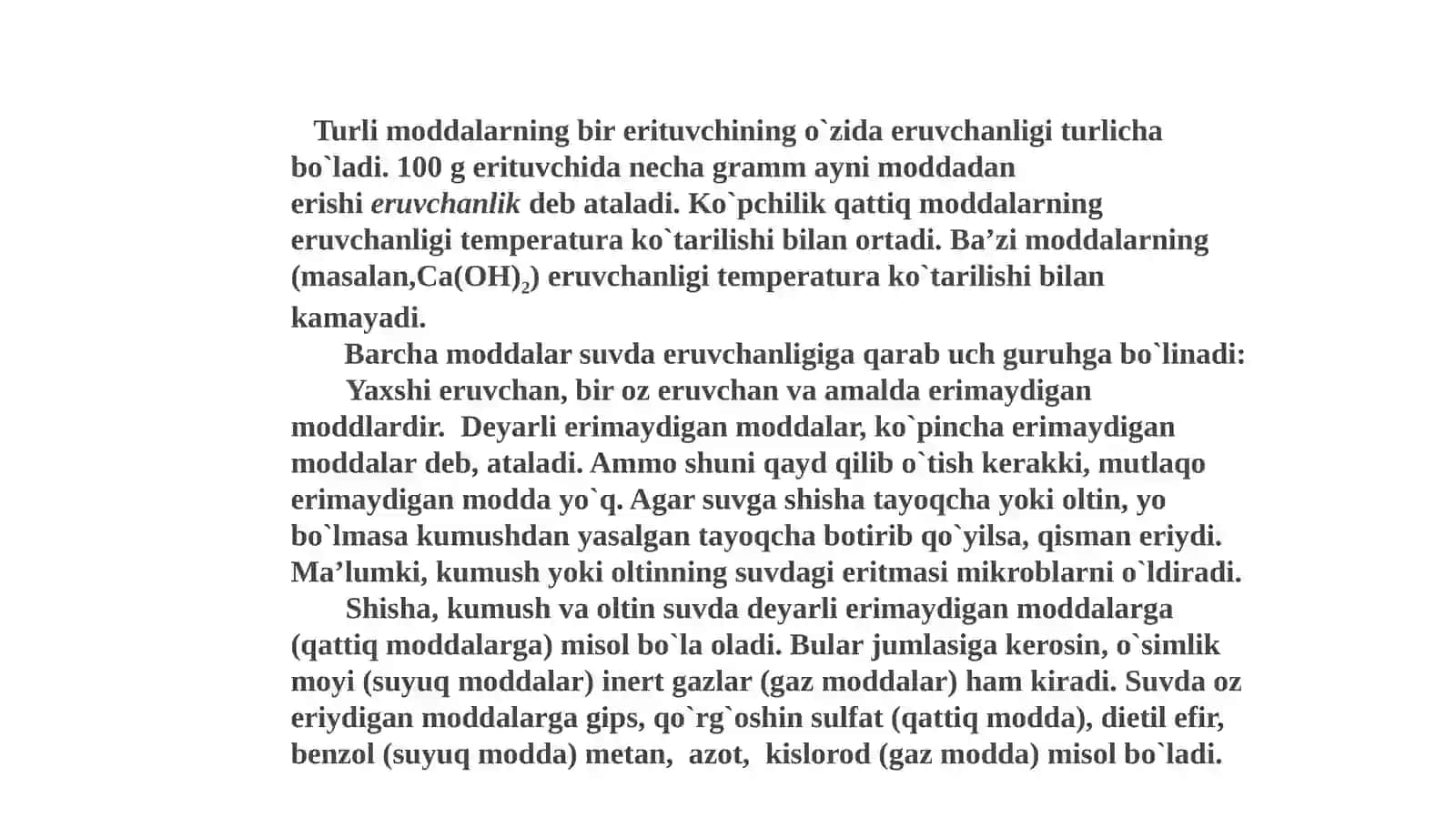 Eritmalarning konsentratsiyalarini ifodalash usullari 2