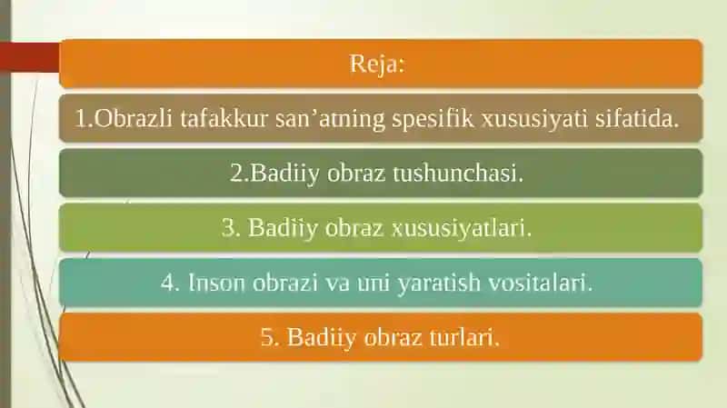 Badiiy obraz va obrazlilik. Badiiy obraz spetsifikasi. 2
